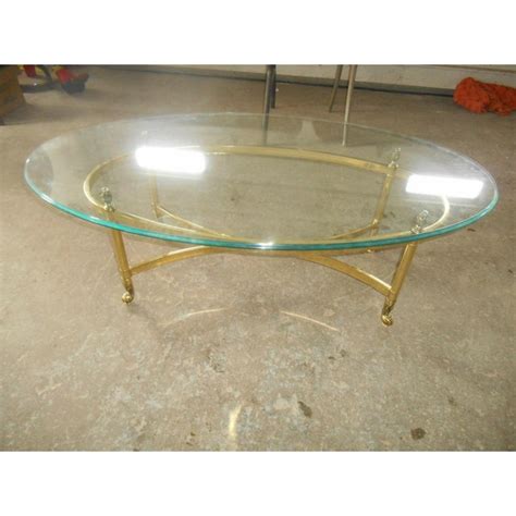 Milo baughman(?) hollywood regency(?) chrome glass 3 tier swivel coffee table. Hollywood Regency La Barge Style Brass & Oval Glass Coffee ...