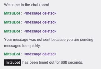 Or you can timeout a person for one second to get rid of all the messages specifically using client.timeout (channel, username, 1, reason); : Twitch