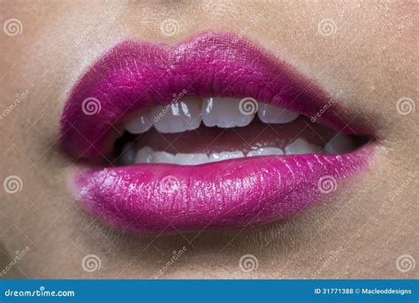 Close Up Of Pink Lips Stock Photo Image Of Artistic