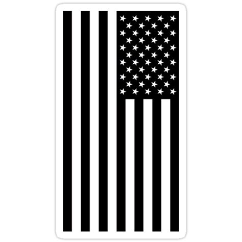 Black And White American Flag Stickers By Drdowfin Redbubble