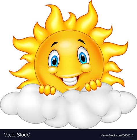 Illustration Of Smiling Sun Cartoon Mascot Character Download A Free