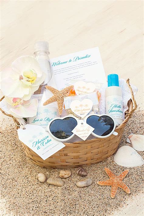 Shop favors for wedding guest gifts arranged by wedding themes and favor functions that are certain to impress your guests while showing your gratitude for their 'our experience with my wedding reception ideas was fantastic! 5 Ideas for your Beach Wedding Welcome Basket | Wedding ...