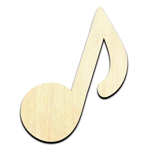 Music Note 3 Laser Cut Out Unfinished Wood Shape Craft Supply Cosmic