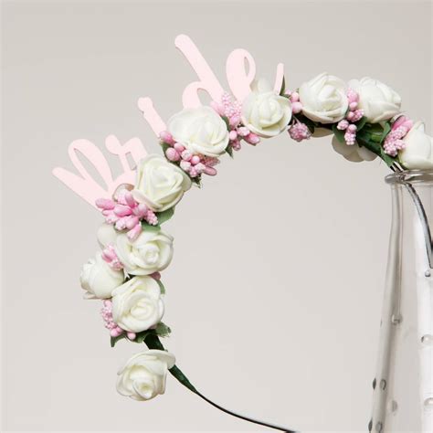 White Bride Hen Party Hen Do Flower Headband Gift By Funky Laser