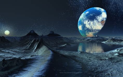 Download Sci Fi Background Of A Water Pla Ed From An Icy Moon Science By Sbrown Cool Sci