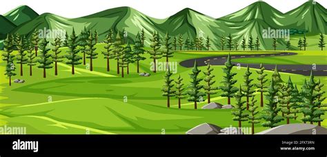 A Green Nature Landscape Background Illustration Stock Vector Image