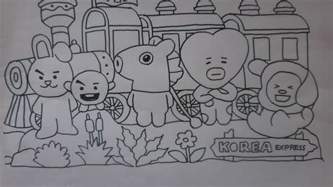 Gambar Untuk Mewarna Bt21 / Gambar Hitam Putih Untuk Mewarnai