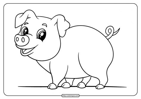 The printable peppa pig coloring page of character name chloe. Printable Easy Pig Coloring Pages For Kids