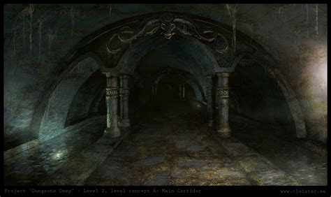Dungeon Level 2 Level Concept A Main Corridor By Cloister On