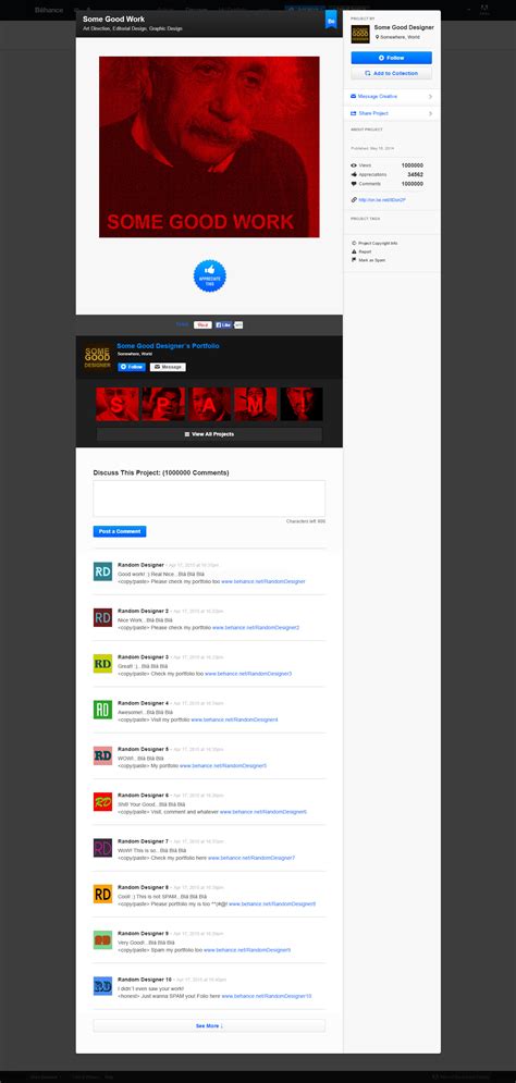 Behance Comments on Behance