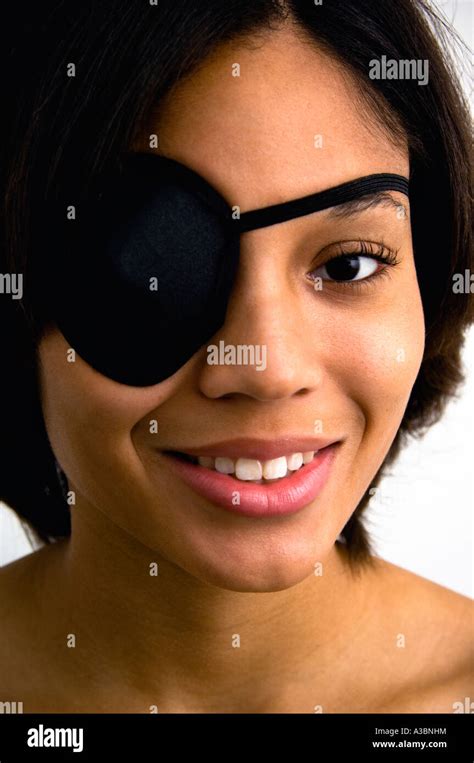 Woman With Eye Patch Stock Photo Alamy
