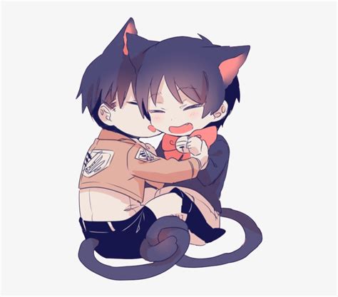 Ereri Render Neko Chibi By Shayymonster Attack On Titan Levi X