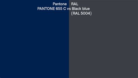 Pantone 655 C Vs Ral Black Blue Ral 5004 Side By Side Comparison