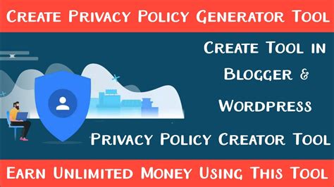 It's really easy to use and gives you the customized policy as per your company's products and services. Create Privacy Policy Generator Tool in Blogger ...