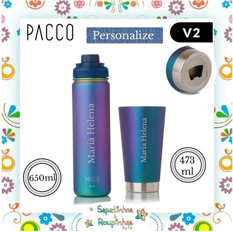 Pacco Kit Garrafa Térmica Hydra V2 650ml Boreal Com Gravação A Laser Sapatinhos And Roupinhas