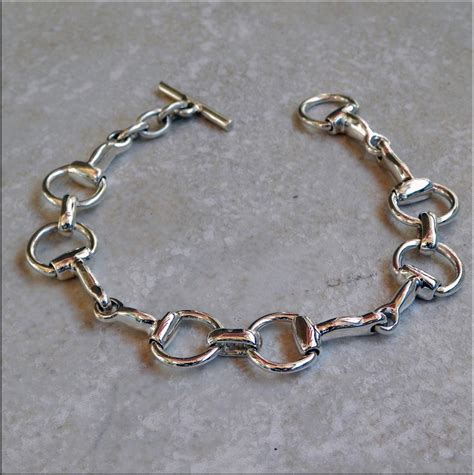 Super Sale! 925 Sterling Silver Equestrian Horse Snaffle Bit Bracelet