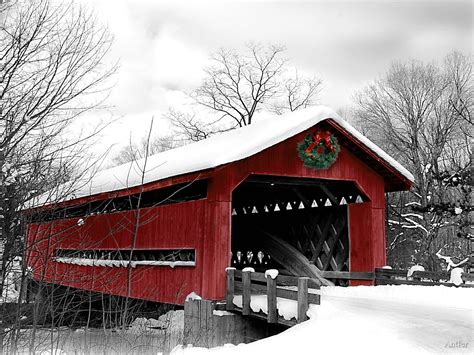 Winter Covered Bridge Wallpaper Wallpapersafari