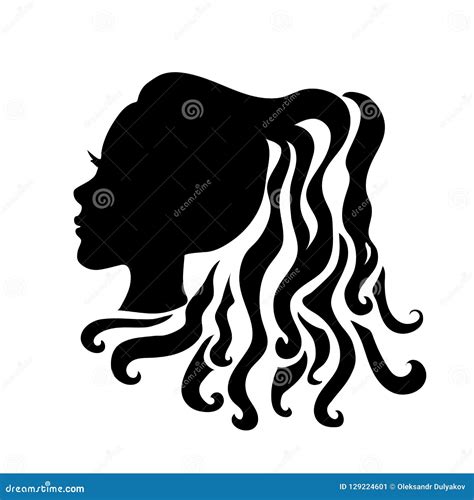 Vector Silhouettes Of Girl Hairstyles Profile Girls Silhouette