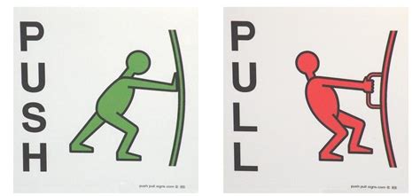 Icon Good Visual Alternatives Of Representing The Push And Pull Signs