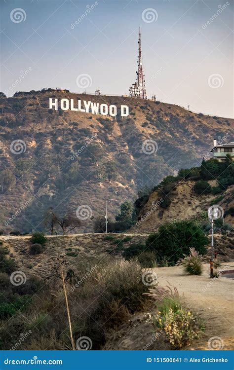 Famous Hollywood Sign On A Hill In A Distance Editorial Photo Image