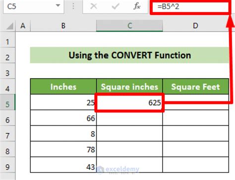 How To Convert Inches To Square Feet In Excel 2 Easy Methods