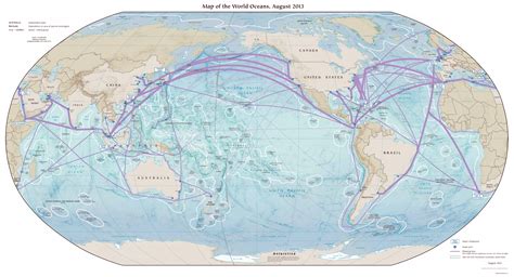 Large Detailed Map Of World Oceans 2013 Other Maps Of The World