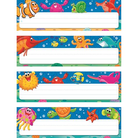 sea buddies desk toppers  plates variety pack  plates  teacher supply source