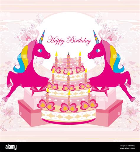Birthday Party Unicorn Party Cartoons Stock Photo Alamy