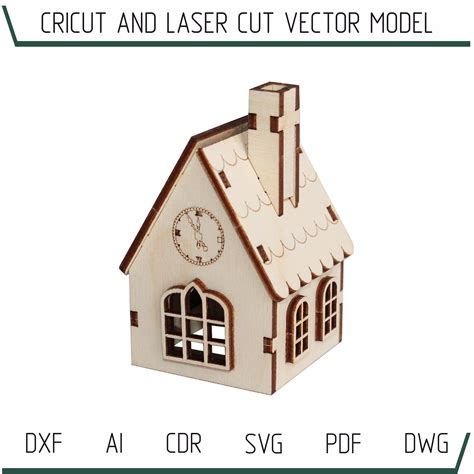 Dxf Files For Laser Christmas Village Rustic House Winter Etsy