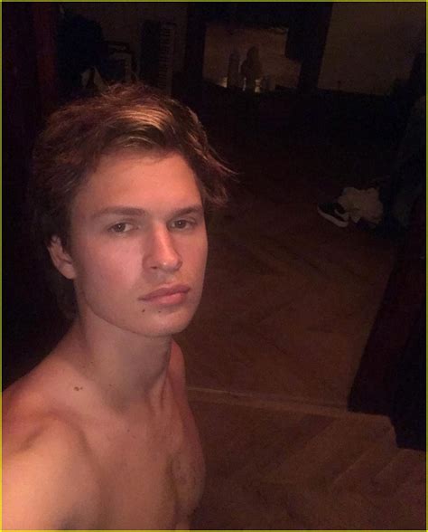 Full Sized Photo Of Ansel Elgort Snaps Shirtless Selfies 06 Ansel