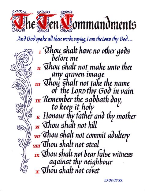 Printable Kjv 10 Commandments