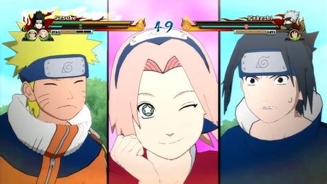 Sasuke Naruto And Sakura Vs Kakashi Naruto Shippuden Storm Revolution