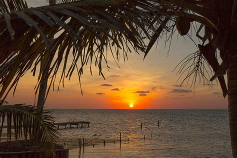 Sunset Over The Beach At Victoria House Resort And Spa Belize
