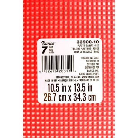 7 Mesh Count Red Plastic Canvas Sheet 105 X 135 Inch 1 Sheet