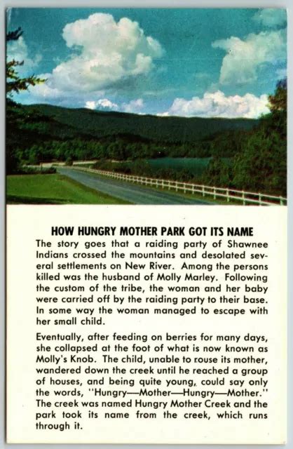 Hungry Mother Park How The Park Was Named Marion Virginia Postcard
