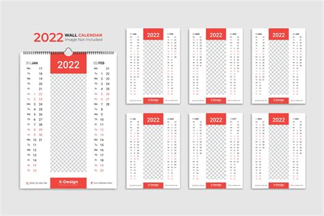 Wall Calendar 2022 Yearly Planner With All Months School And Company