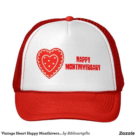 Vintage Heart Happy Monthiversary Month Love Hat Vintage Heart