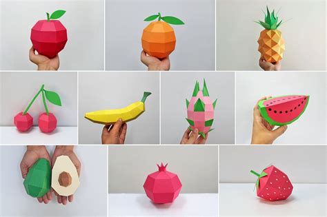 10 Fruits Packdiy Papercraft Fruits Bundlepapercraft Fruit Etsy