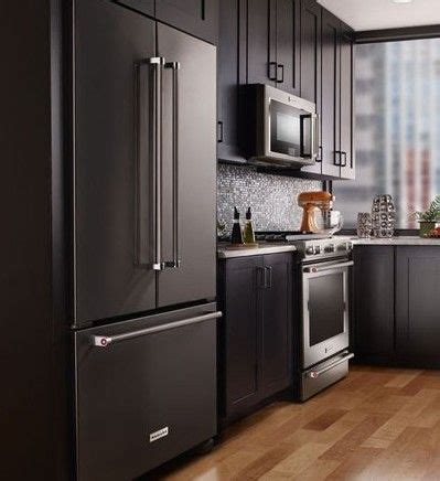Kitchen kompact cabinets with ge quick kitchen appliance package. This set of sleek Black Stainless Steel appliances is from ...