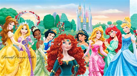 Disney Princesses Lineup With Princess Merida By Beautifprincessbelle