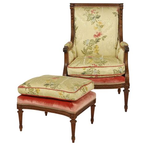 Find leather and upholstered armchairs and reading chairs in an array of styles. 1930s French Arm Chair and Ottoman at 1stdibs
