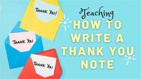 Classroom Lesson How To Write A Thank You Note Youtube
