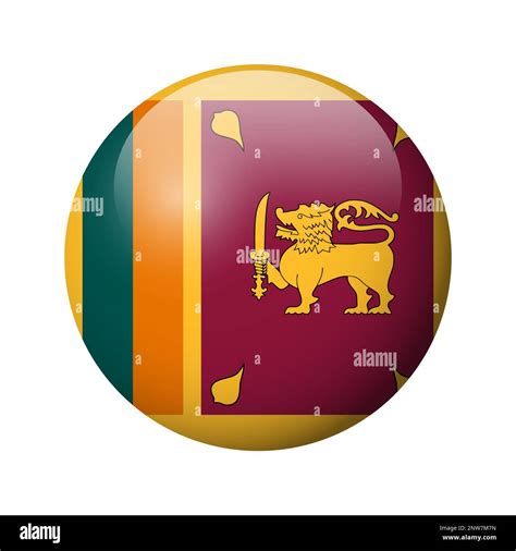 Sri Lanka Flag Glossy Circle Badge Vector Icon Stock Vector Image