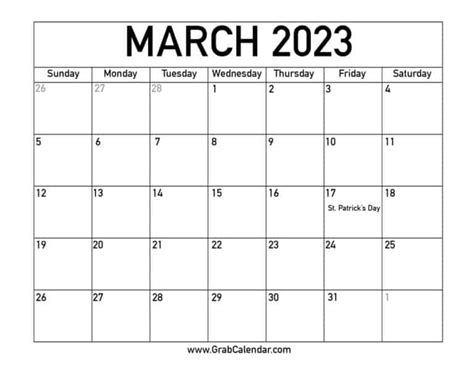 March Holidays Calendar 2023 Holidaycalendars Net Pelajaran