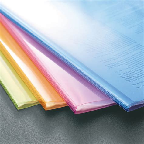 LOHACO - アスクル クリアファイル A4タテ 10ポケット 10冊 透明表紙 5色セット 固定式 クリアホルダー