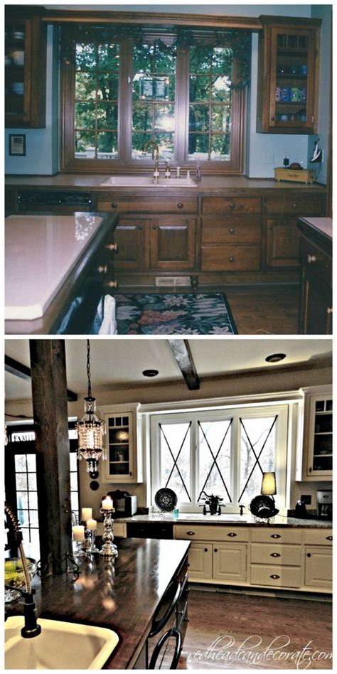 Again, white countertops and walls really let the colorful cabinets steal the show. Before and After: 25+ Budget Friendly Kitchen Makeover Ideas - Hative