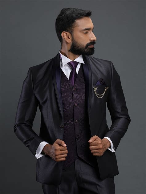 These suits wedding party are made from the finest quality fabrics to make you fall in love with them. Rent/Buy Purple Heavy Bridal 3 Piece Suit | Home Trial ...