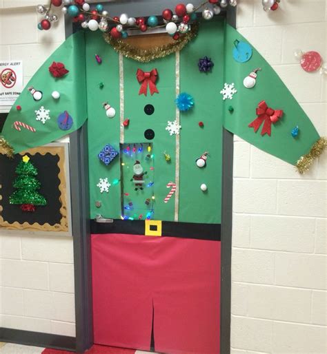 May All Your Sweaters Be Tacky And Bright ☃ Christmas Door Decorating