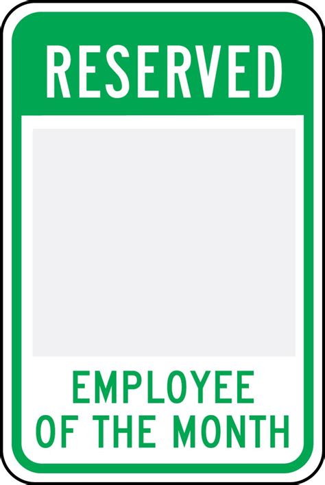 Changeable Parking Sign Reserved Employee Of The Month Frp646