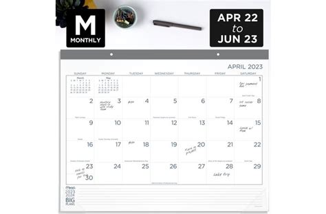Mead Big Plans Academic 2023 2024 Monthly Desk Pad Calendar Standard